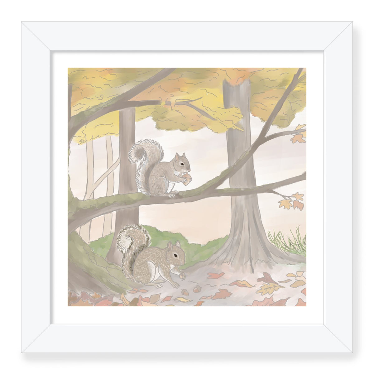 'Autumn Tails' Square Box Framed Art Print