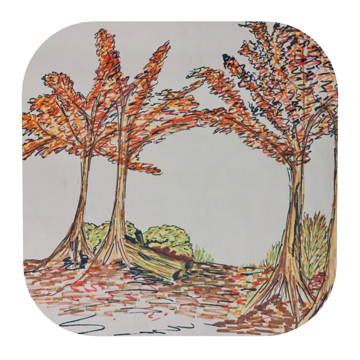 'Autumn Walk' High-Gloss Wooden Coasters