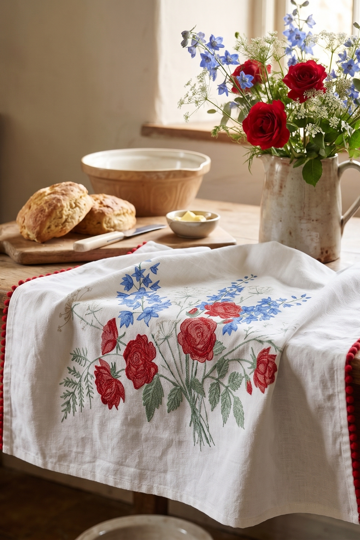 'Independence Bouquet' Artisan Kitchen Tea Towel