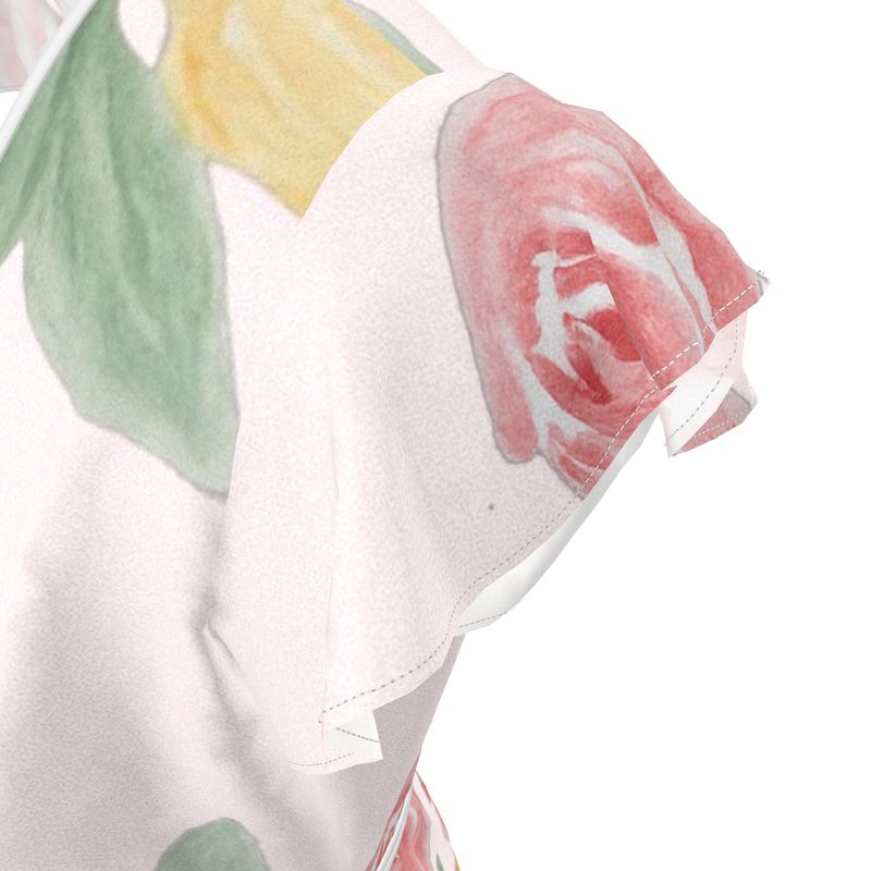 Robe-tablier en crêpe « Pétale de rose doux »