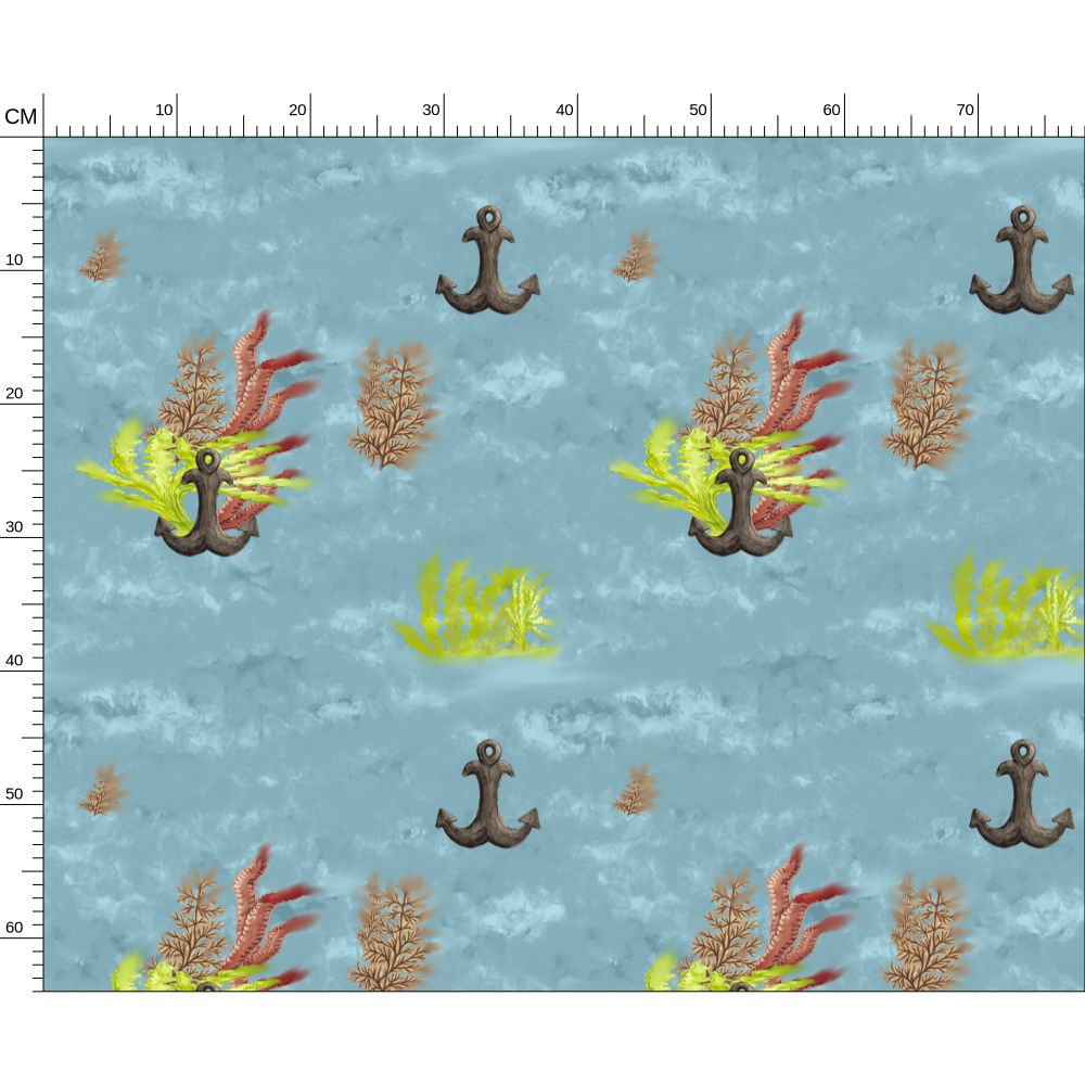 Tissu imprimé motifs répétés Nautica Botanica