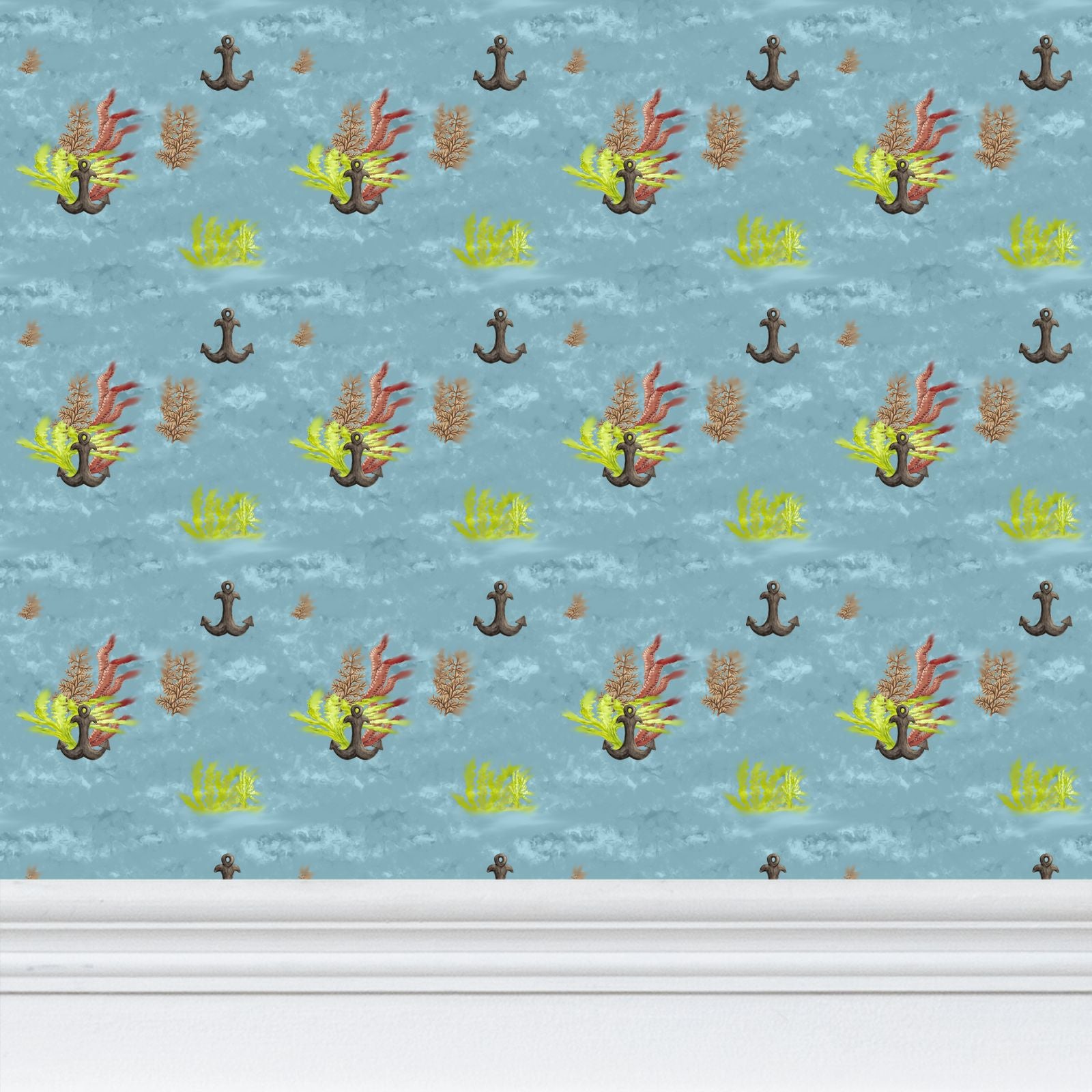 Nautica Botanica Repeat Pattern Wallpaper