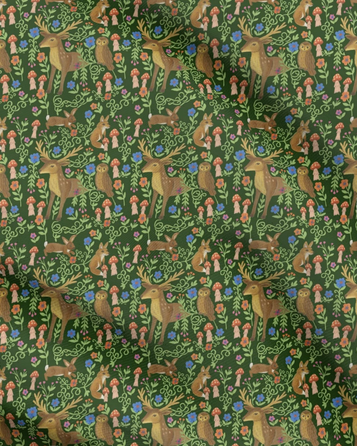 Tissu à motifs répétés "Murmures des bois sauvages"