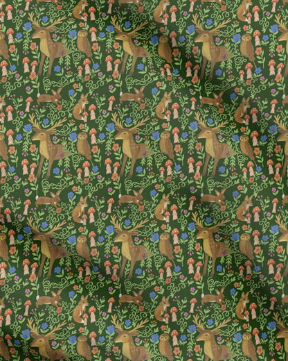 Tissu à motifs répétés "Murmures des bois sauvages"