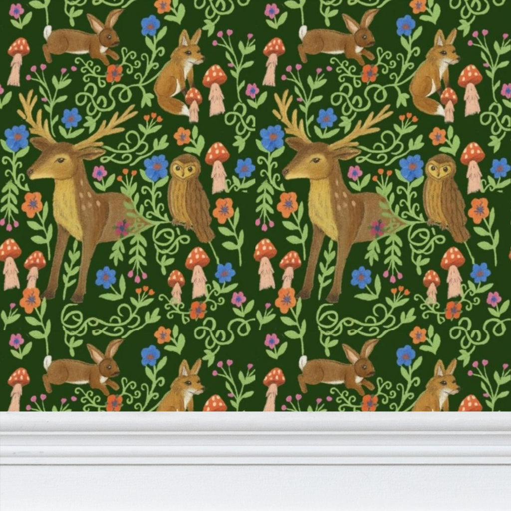 Whispers of the Wildwood Repeat Pattern Wallpaper