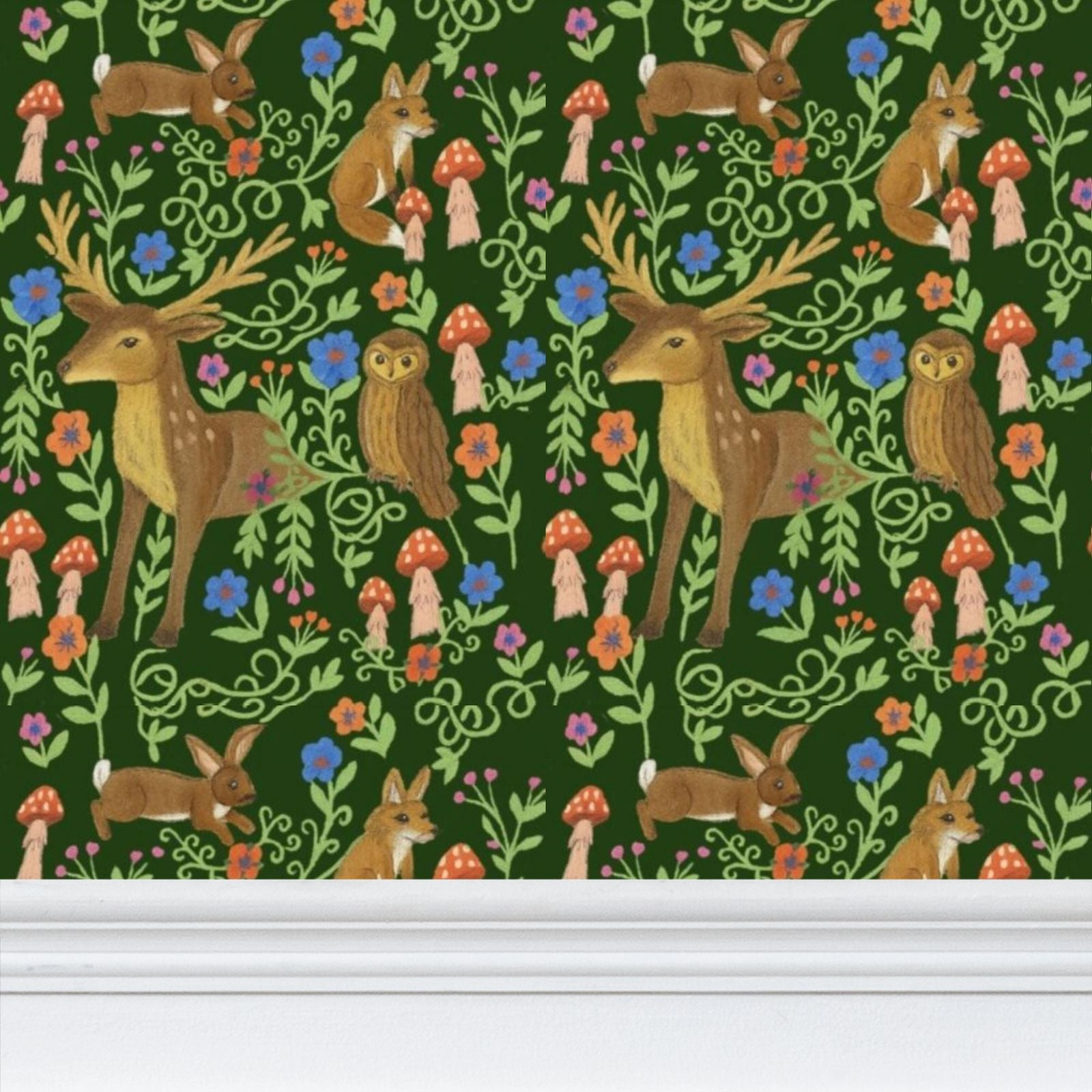 Whispers of the Wildwood Repeat Pattern Wallpaper