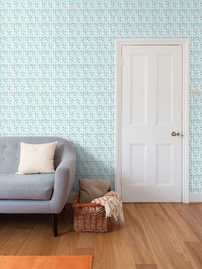 Carta da parati con motivo ripetuto "Country Retro Blues"