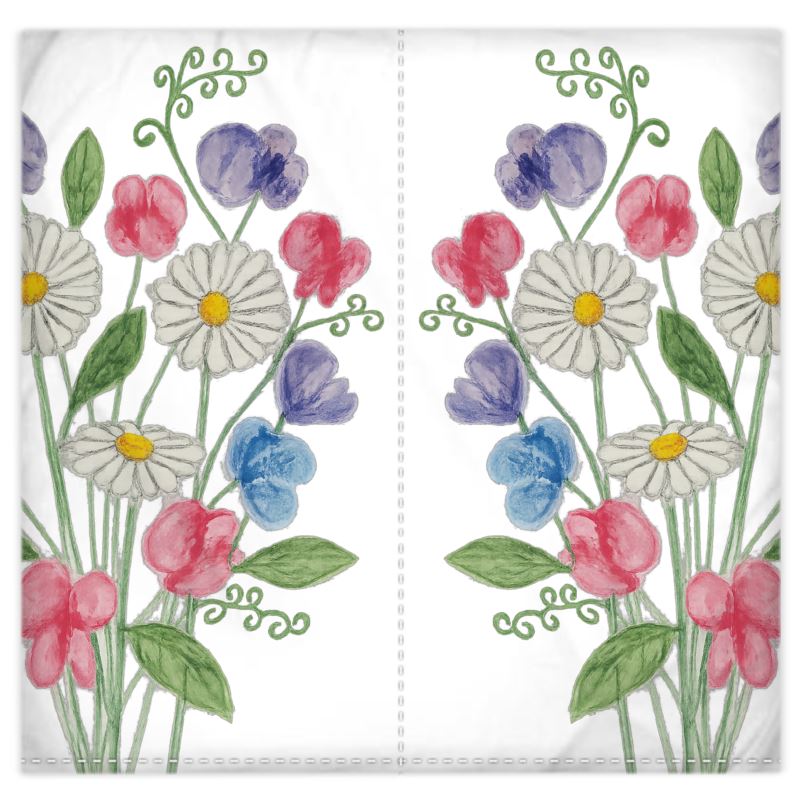 Daisies & Sweet Peas King Size Duvet Cover