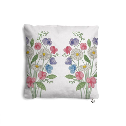 Daisies & Sweet Peas Throw Pillow