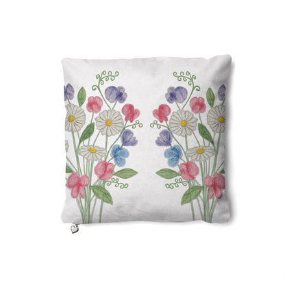 Daisies & Sweet Peas Throw Pillow