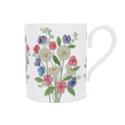 Daisies & Sweet Peas Bone China Mug