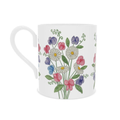 Daisies & Sweet Peas Bone China Mug
