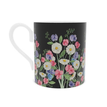 Tazza in Bone China Margherite e Piselli Odorosi – Edizione Noir Full Bloom