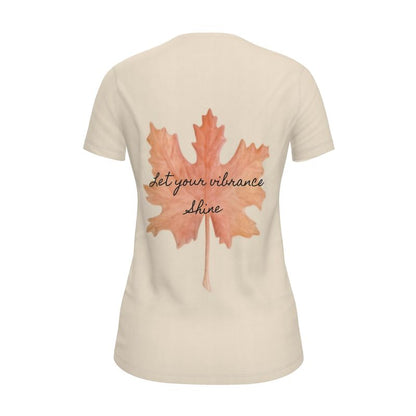 T-shirt femme « Laissez votre éclat briller » feuille d'érable