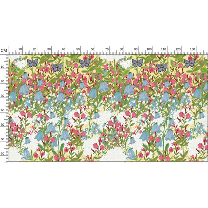 Tissu à motif répétitif de prairie fleurie