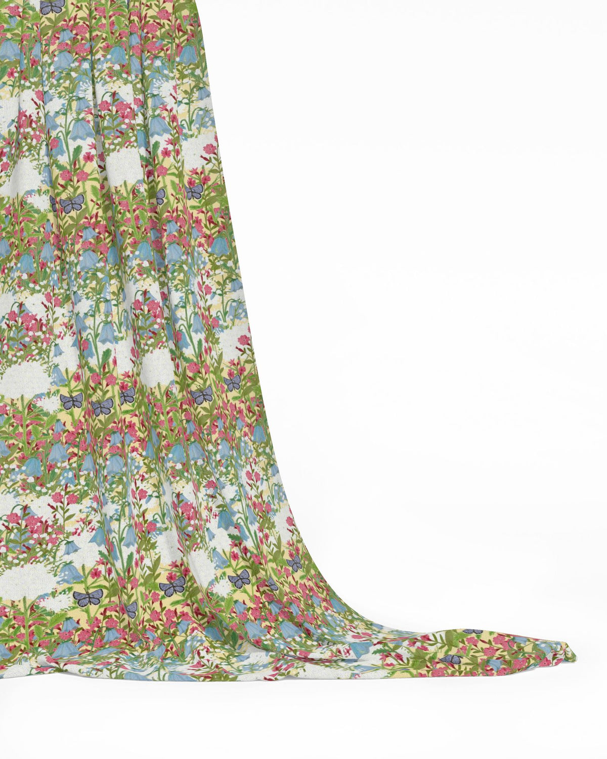 Tissu à motif répétitif de prairie fleurie