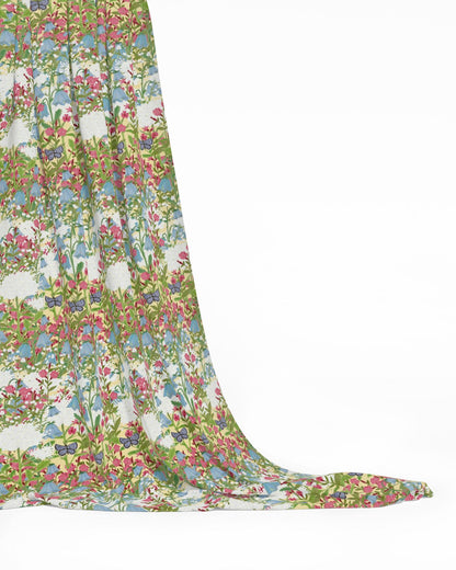 Tissu à motif répétitif de prairie fleurie