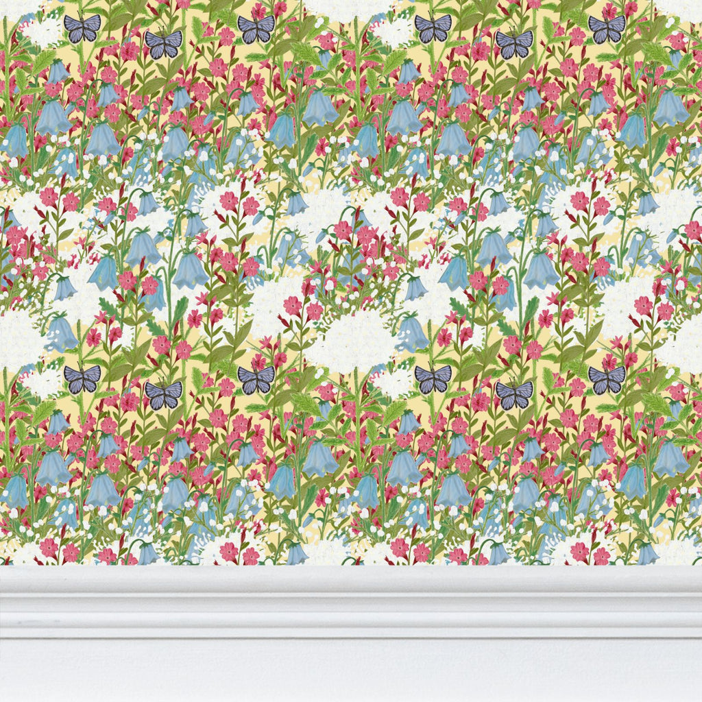 Wildflower Meadow Repeat Pattern Wallpaper