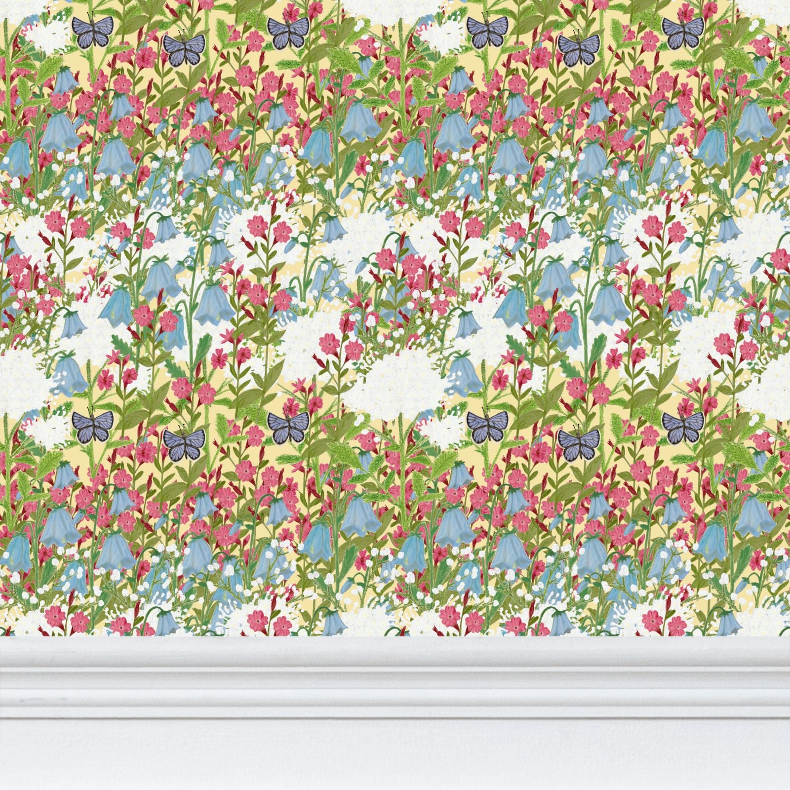 Wildflower Meadow Repeat Pattern Wallpaper