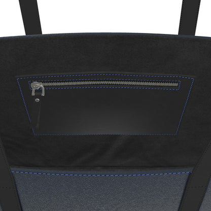 Sac cabas grand format en cuir Nappa artisanal, édition noire « Asters & Morning Glory »