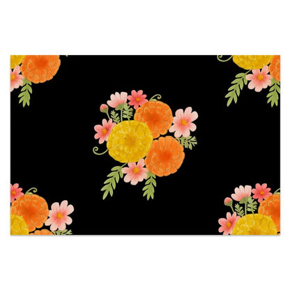 Pareo Giardino Notturno Calendula e Cosmos – Edizione Noir (Classico Lungo)
