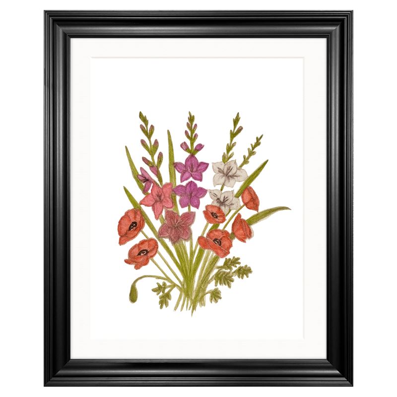 Gladioli & Poppies Premium Framed Art Print