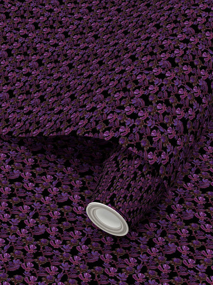 Papier peint à motif répétitif Botanical Glitch - Édition Noir