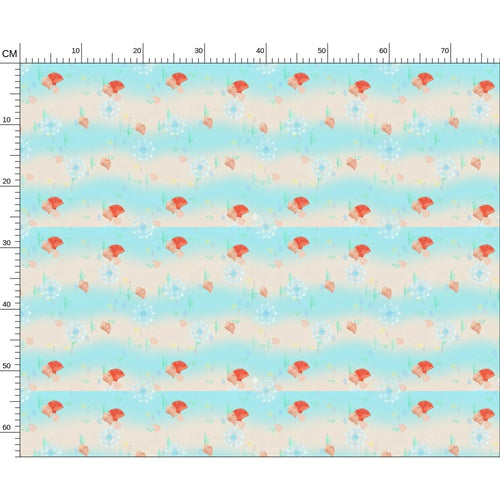 Boho Sand & Sea Repeat Pattern Fabric