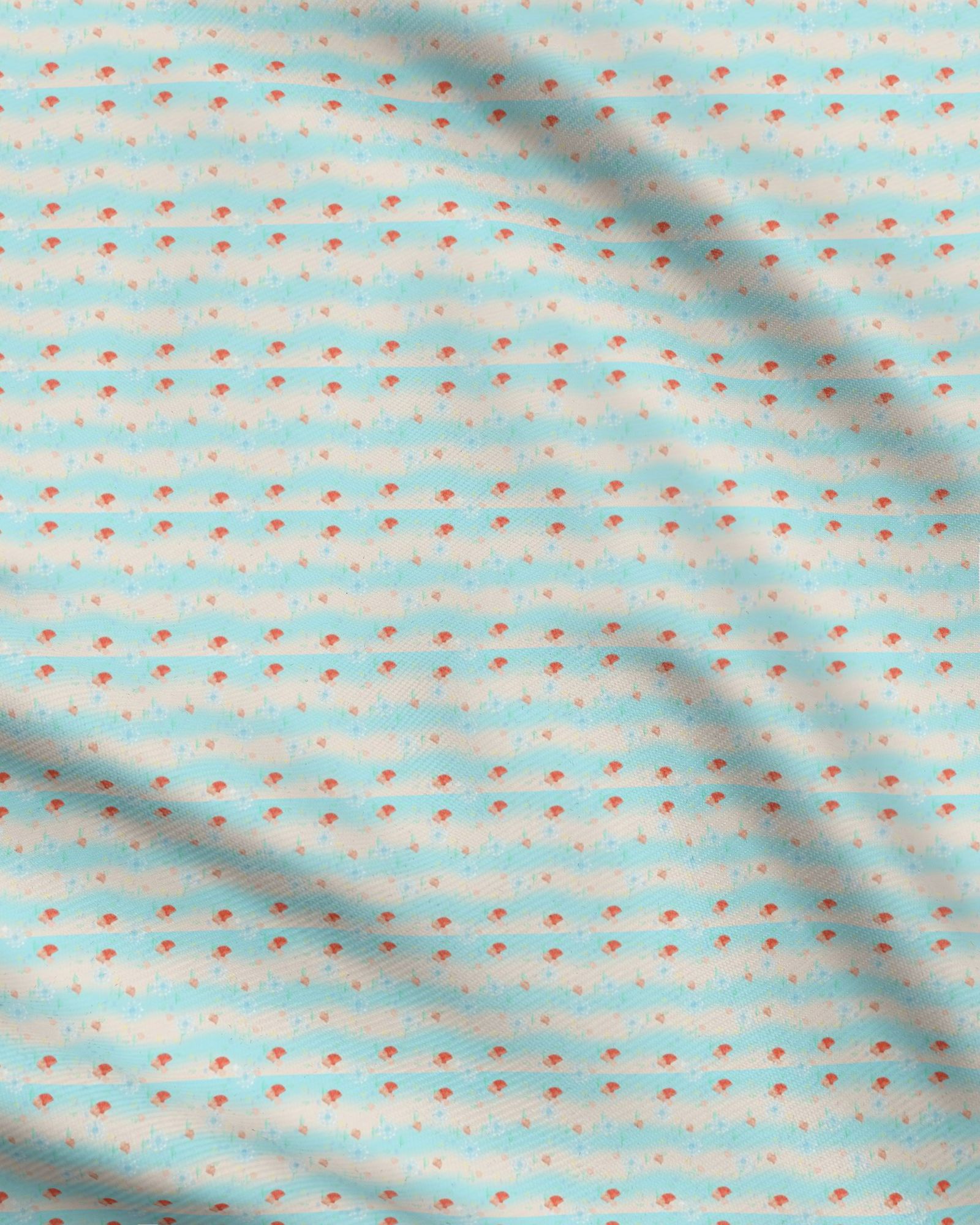 Boho Sand & Sea Repeat Pattern Fabric
