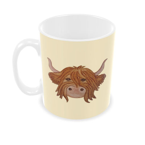 'Moo-dy Until Caffinated' Highland Cow Mug