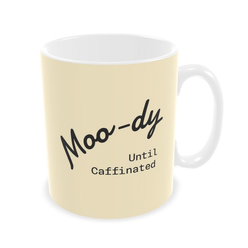 'Moo-dy Until Caffinated' Highland Cow Mug