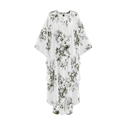 Botanical Abstract Silk Georgette Luxury Kaftan