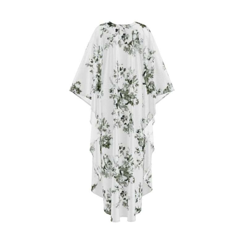 Botanical Abstract Silk Georgette Luxury Kaftan