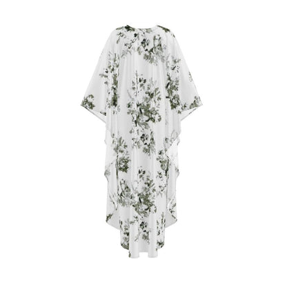Botanical Abstract Silk Georgette Luxury Kaftan
