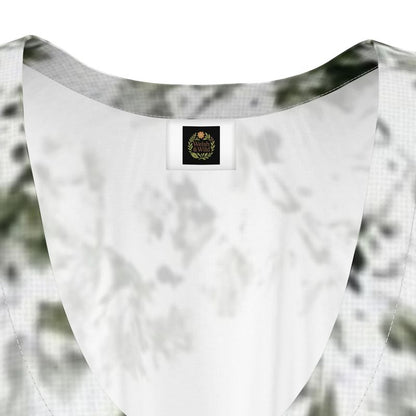 Botanical Abstract Silk Georgette Luxury Kaftan