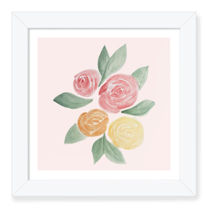 Cottage Rose Cluster: Premium Framed Box Art Print