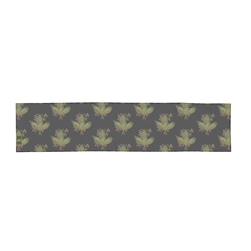 Hawthorn & Lily of the Valley: Noir Edition Silk Scarf