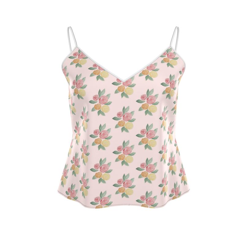 Cottage Rose Cluster: Strappy Camisole Top