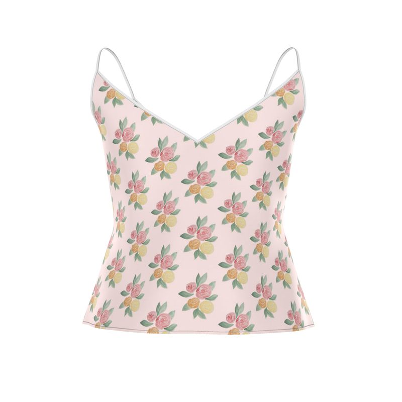 Cottage Rose Cluster: Strappy Camisole Top