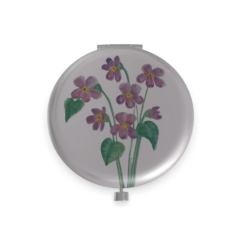 Velvet Violets: Luxury Hinged Pocket Mirror