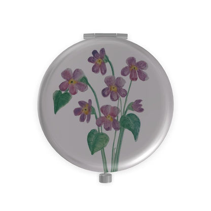 Velvet Violets: Luxury Hinged Pocket Mirror