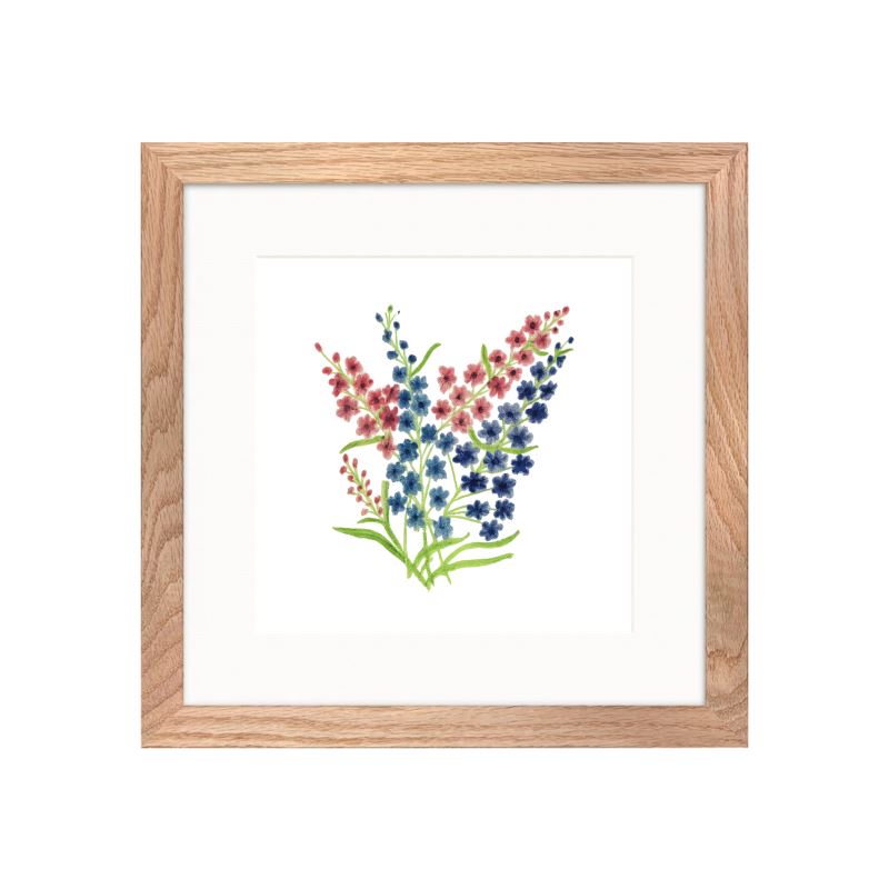 Cottage Delphiniums: Premium Framed Art Print