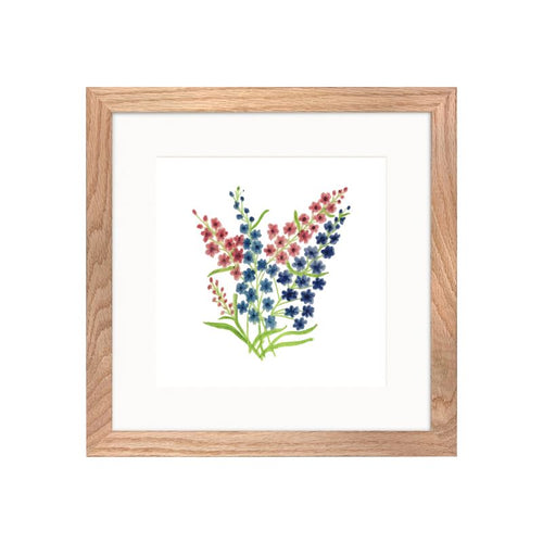 Cottage Delphiniums: Premium Framed Art Print