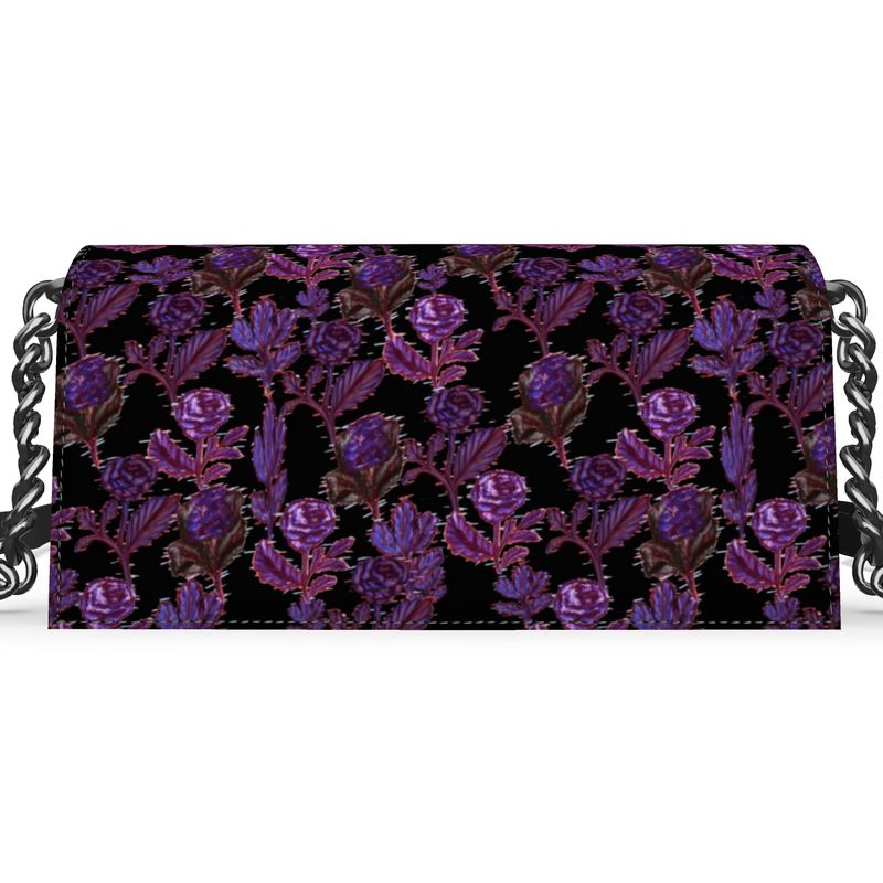 Botanical Glitch: Luxury Smooth Nappa Leather Evening Bag & Clutch