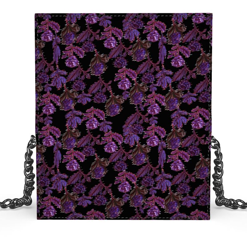 Botanical Glitch: Luxury Smooth Nappa Leather Evening Bag & Clutch