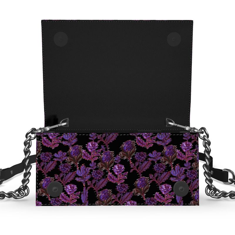 Botanical Glitch: Luxury Smooth Nappa Leather Evening Bag & Clutch