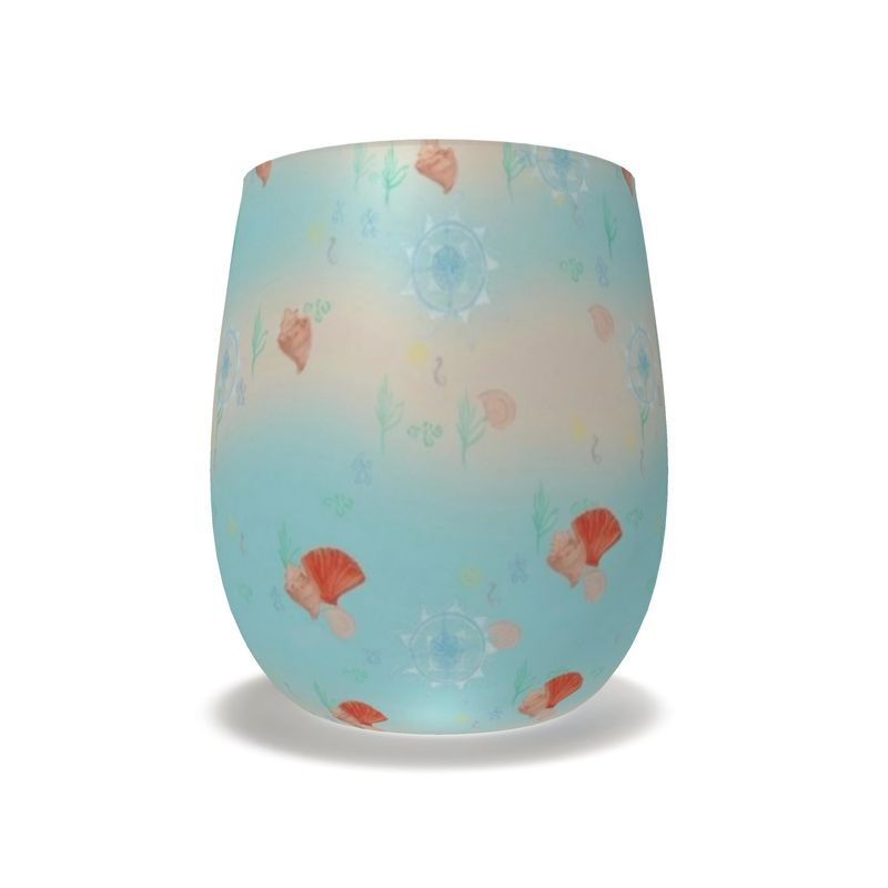 Boho Sand & Sea: Luxury Curved Frosted Crystal Glass