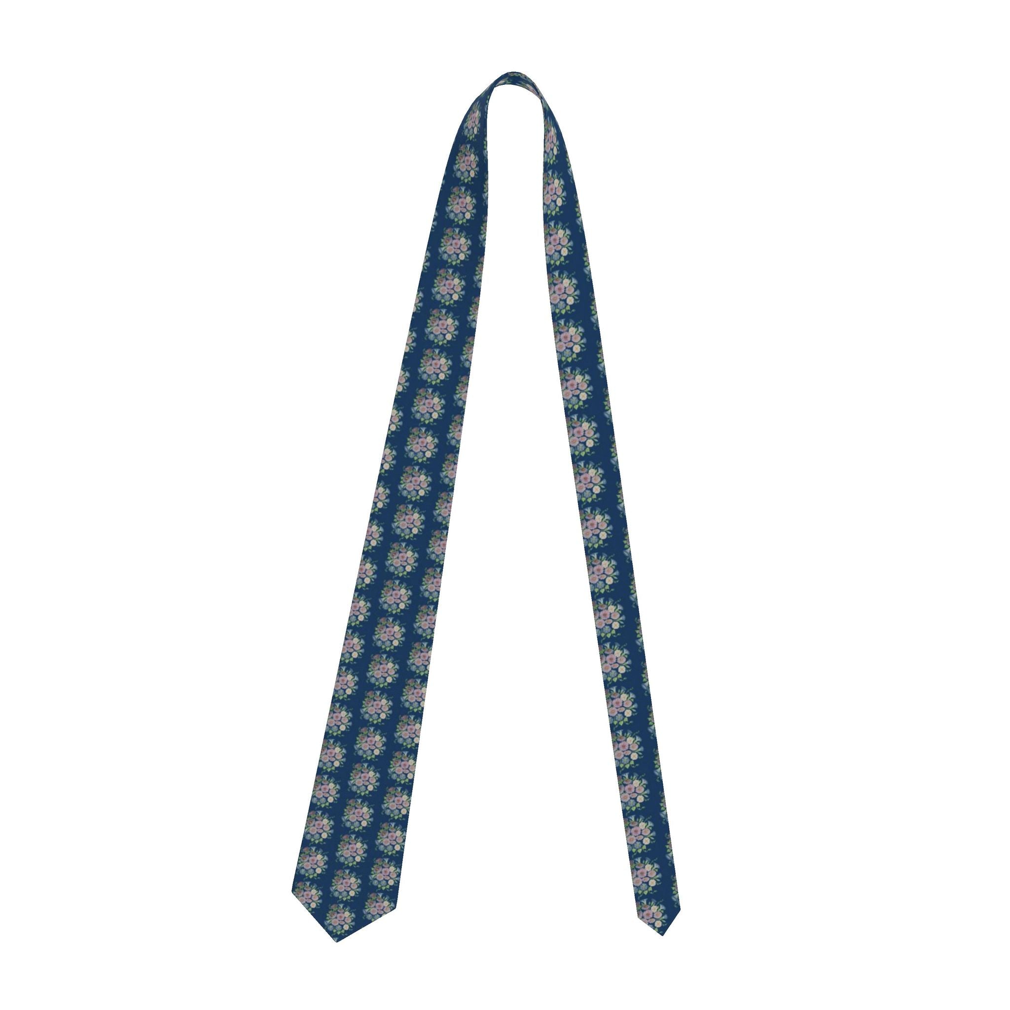 Asters & Morning Glories: Luxury Satin Botanical Tie