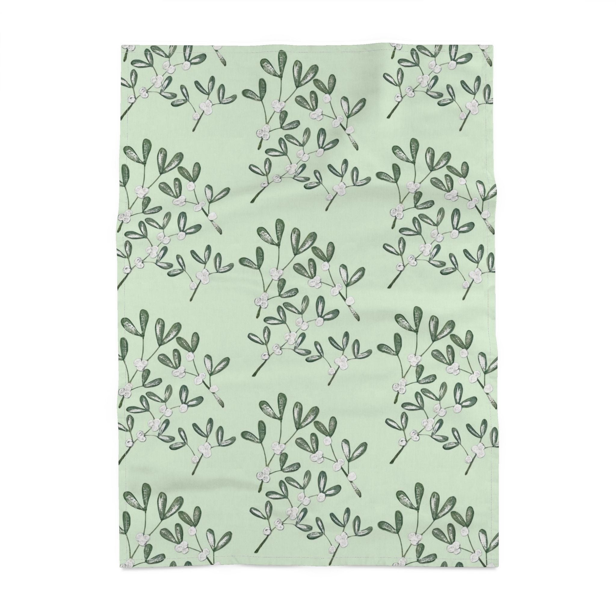 'Sage Mistletoe' Tea Towel