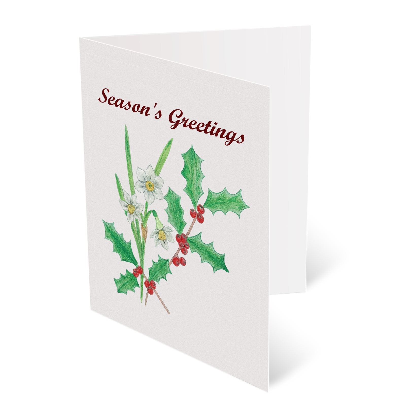 'Holly & Paperwhite Narcissus' Christmas Greetings Cards